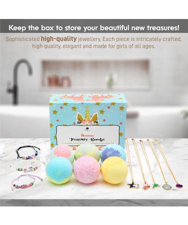 Mist Tree London Unicorn Surprise Jewellery Treasure Bath Bomb Gift Set 6X Large Unicorn Bath Bombs Safe for Kids Birthday Christmas Gifts for Girls in Stunning Gift Box UK Brand - Buy Online on GoSupps.com