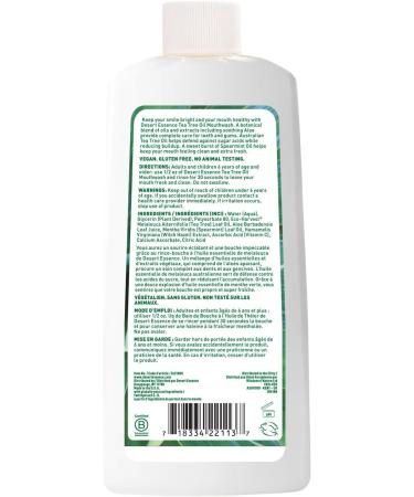 Desert Essence Tea Tree Oil Mouthwash - Sweet Mint - Set of 2 (473 mL) - Natural Oral Care | International Shipping Available - Buy Online on GoSupps.com