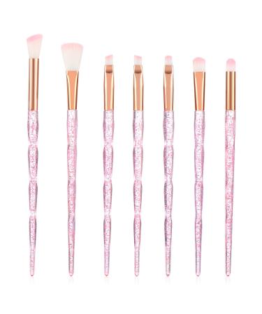 WLLHYF Makeup Brushes 7Pcs Crystal Handle Cosmetic Brush Set Professional Make up Brushes Foundation Face Powder Brush Eyeshadows Blending Blush Brushes Colorful