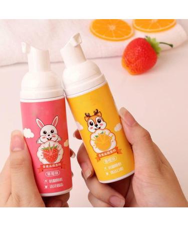 Kids Foam Toothpaste Fluoride Free Natural Formula Suitable for Toddler's Oral Cleaning and Cavity Prevention Strawberry/Orange Flavor (Orange) - Buy Online on GoSupps.com