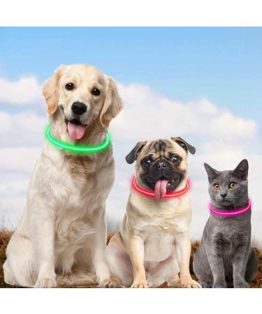 Auauy LED Light Neck Band for Dogs & Cats - Waterproof USB Charging Adjustable & Luminous Pet Safety Collar (Pink) - Buy Online on GoSupps.com