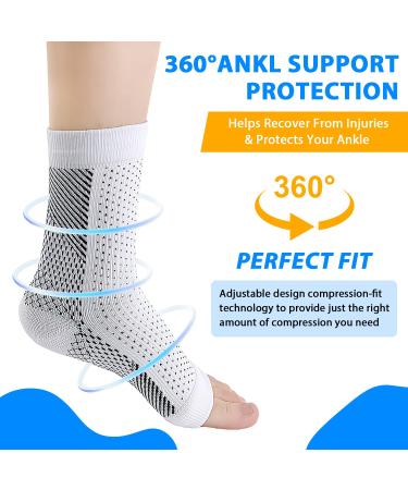 Functional Socks for Neuropathy | Soothe Compression & Ankle Brace Socks for Men & Women - L/XL White - Buy Online on GoSupps.com