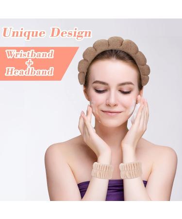 Jexine 4 Set Spa Headband and Wristbands for Women - Cute Sponge Headbands for Makeup, Microfiber Wrist Wash Towel Band for Girls - Skin Care Accessories - Buy Online on GoSupps.com