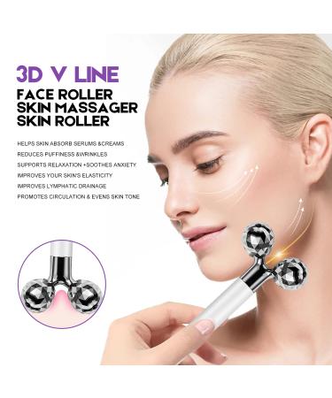 Electric 3D Face Roller & Amethyst Eye Massager Set for Women - Natural Skin Care Tools - Buy Online on GoSupps.com