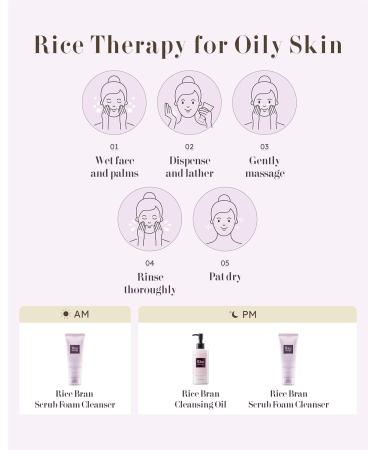 Rice Therapy Rice Bran Foam Cleanser 5.1oz - Deep Cleansing Foam for Oily Skin | Pack of 2 - Gentle Exfoliation for Radiant Skin - Unisex Facial Cleanser - Buy Online on GoSupps.com
