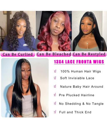 24 Inch Brazilian Virgin Straight Lace Front Wig for Black Women - 180% Density, Pre Plucked with Baby Hair - HD Transparent Lace Frontal Human Hair Wig - Buy Online on GoSupps.com