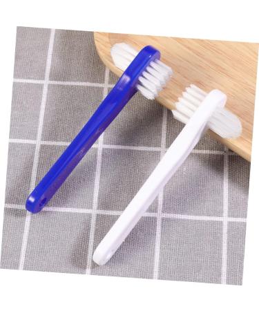 Ultechnovo Dual-Sided Toothbrush Set - 4 Two-Colored Manual Denture Brushes for Home & Travel | Best Cleaning Solution for False Teeth - Buy Online on GoSupps.com