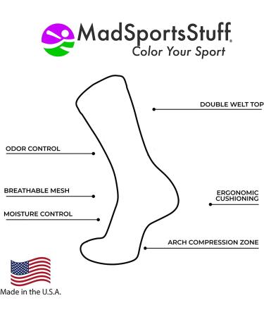 MadSportsStuff Softball Logo Crew Socks - Neon Pink/Electric Blue - Small - Buy Online on GoSupps.com