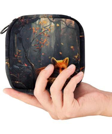 Buy Menstrual Pad Bag with Zipper - Stylish Fox in the Forest Design for Women & Girls | Durable Tampon Collection Bag - Buy Online on GoSupps.com
