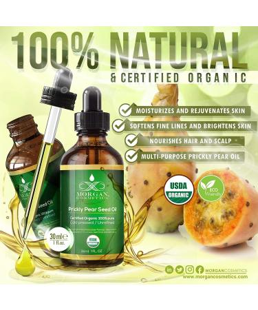 Morgan Cosmetics Organic Prickly Pear Seed Oil Prickly Pear Oil For Face Essential Oils For Wrinkles Facial Night Serum Natural Moisturizer For Dry Skin And Hair Pear Seed Oil (0.5 Oz) 0.5 Fl Oz (Pack of 1) - Buy Online on GoSupps.com