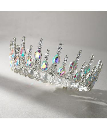 SWEETV Queen Crown for Women - Wedding Tiara for Bride, Princess Tiara for Quinceanera, Pageant Crown Crystal Diadem Headpiece for Birthday Prom - Silver+Multicolored - Buy Online on GoSupps.com