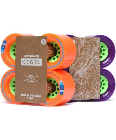 Orangatang Kegel 80mm Longboard Wheels (Set of 4) - Orange 80a - Ideal for Downhill and Cruising - Buy Online on GoSupps.com