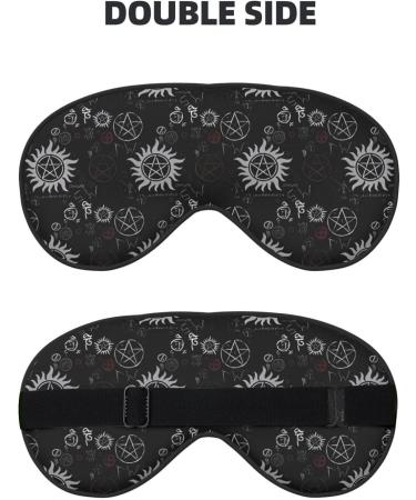Supernatural Symbols Black Eye Mask - Soft Adjustable Sleeping Mask for Men & Women | Comfortable Nighttime Eye Cover - Buy Online on GoSupps.com