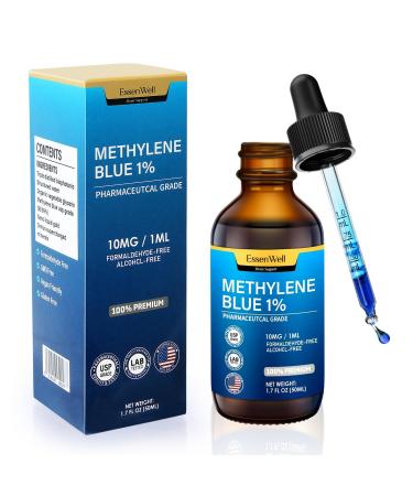 Methylene Blue Pharmaceutical Grade1.7 oz 1% USP Grade Solution Blend Vitamin 1 Count (Pack of 120)