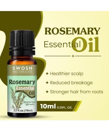 SWOSH Rosemary Oil for Dry Hair & Scalp - 10ml Natural Essential Oil for Healthy Hair & Skin | International Shipping Available - Buy Online on GoSupps.com
