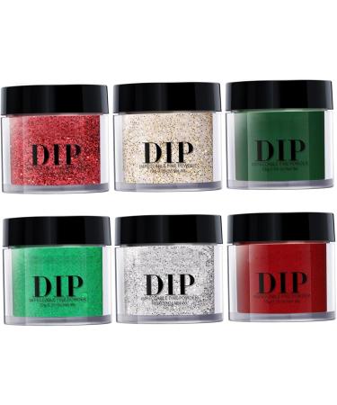 Kit de poudre de trempage pour ongles 6 couleurs Style no l s chage rapide longue dur e Application facile pour Salon bricolage pour d butants - Buy Online on GoSupps.com