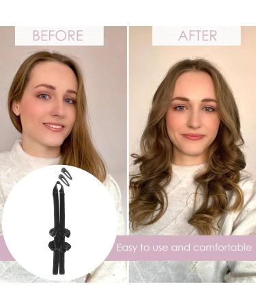 No Heat Curling Iron Sleeping Sponge Hair Curling Iron No Heat Wire Curling Ribbon Rod Big Wave Curling Rod Hair Curling Tool with Claw Clip Curling Ribbon Rod for Women with Long Hair Black - Buy Online on GoSupps.com