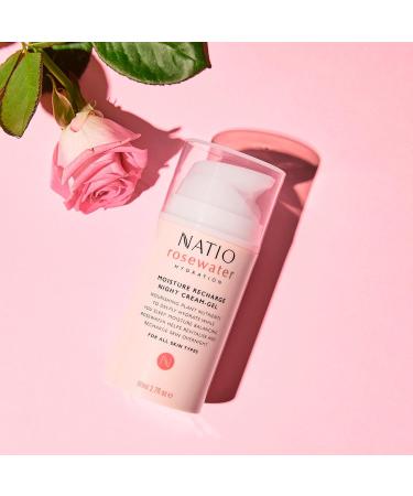Natio Australia Rosewater Hydration Night Cream-Gel 2.7 oz | Moisturizer with Shea Butter for All Skin Types - International Shipping Available - Buy Online on GoSupps.com