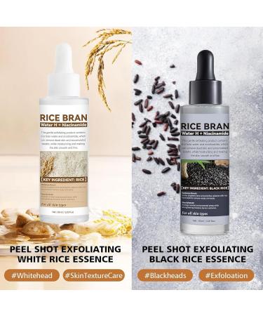 2Pcs Black and White Rice Peeling Ampoule Gentle Peeling Moisturizing Pore Minimizer Deep Hydration Soft Exfoliating Face and Body Scrub Dead Skin Remover for All Skin - Buy Online on GoSupps.com