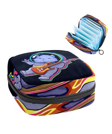 Women bands storage pockets Stillpad holder animal play guitar pattern sustainable period kit pocket feminine product bag for women girls color1