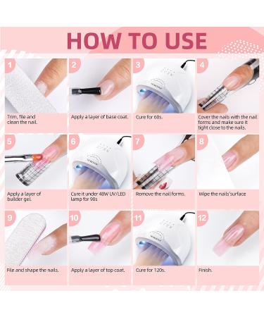 Morovan Builder Gel Nail Kit - 6 Colors Hard Gel Set with UV Lamp and Nail Tools - Perfect for DIY at Home - Buy Online on GoSupps.com