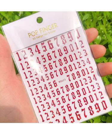 Luxury 3D Number Nail Art Stickers - Self Adhesive Decals for Women & Girls | 6 Sheets of Creative Nail Decorations - Buy Online on GoSupps.com