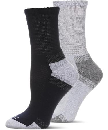 Well Fit Diabetic Half Cushion Quarter Socks - 2 Pairs Gray-Black (Size 10-13) | Comfort & Support for Diabetic Feet - Buy Online on GoSupps.com