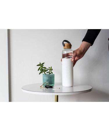 Soma BPA-Free 25oz Glass Water Bottle with Silicone Sleeve - White - Buy Online on GoSupps.com