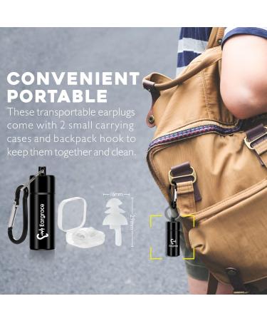 Buy Earplugs for Sleeping - 2 Pairs SNR 32dB Noise Reduction Reusable Soft Silicone Ideal for Sleeping Snoring Traveling & Studying - Buy Online on GoSupps.com