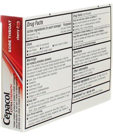Cepacol Maximum Strength Throat Drop Lozenges Cherry 16 Count - Buy Online on GoSupps.com
