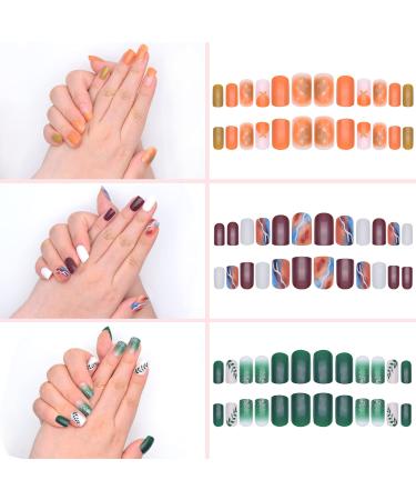 Press on Nails Set with Adhesive Tabs & Glue - Fake Nails Art Acrylic Tips with Cleaning Pads & Fimo Art - Perfect Stocking Stuffers for Women - Buy Online on GoSupps.com