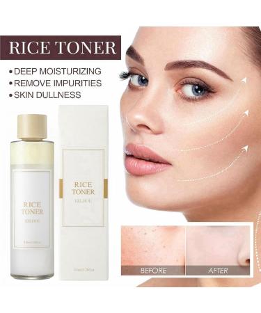 Rice Toner Rice Water Rice Face Toner Toner Skincare for Deep Hydration Smoothing Toner Natural Moisturizer Glow Essence Facial Toner Hydrating Toner for Face Moisturizing Rice Extract 150ML - Buy Online on GoSupps.com