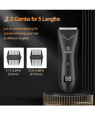 Body Hair Trimmer for Men Electric Hair Clippers Ball Trimmer with Ceramic Blade Waterproof Pubic Groin Hair Trimmer Grooming Kit with LCD Display & Recharge Dock Black - Buy Online on GoSupps.com