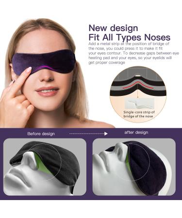 Heated Eye Mask for Dry Eyes - USB Electric with Temperature Timer Remote | Relieve Stye, Blepharitis, MGD | Purple - Buy Online on GoSupps.com
