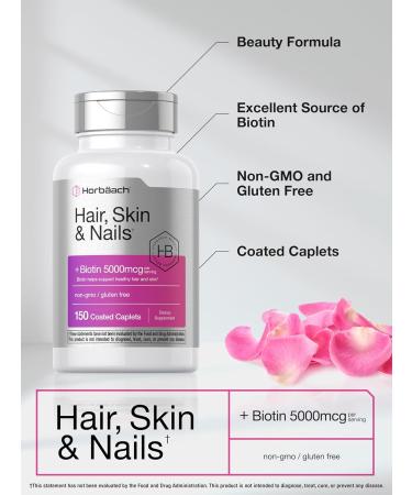 Horb ach Hair Skin and Nails Vitamins | 150 Caplets | with Biotin and Collagen | Supplement for Women and Men | Non-GMO Gluten Free - Buy Online on GoSupps.com