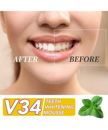 V34 Teeth Whitening Mousse - Purple Toothpaste for Stain Removal & Color Correction | 88g | International Shipping - Buy Online on GoSupps.com