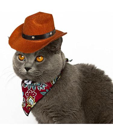 AWOCAN Pet Dog Cowboy Hat Cosplay Cap Puppy Pet Dog Cat Holiday Costume Pet Party Decoration - Buy Online on GoSupps.com