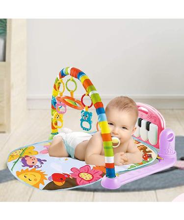 Hoopeum Baby Play Mat Toys for 0-3-6-12 Months Activity Jungle Gym Playmat Tummy Time Mat with Piano Newborn Infant Baby Boys Girls Musical Floor Play Kick & Play Mat for Christmas Toys Gift1 Pink - Buy Online on GoSupps.com