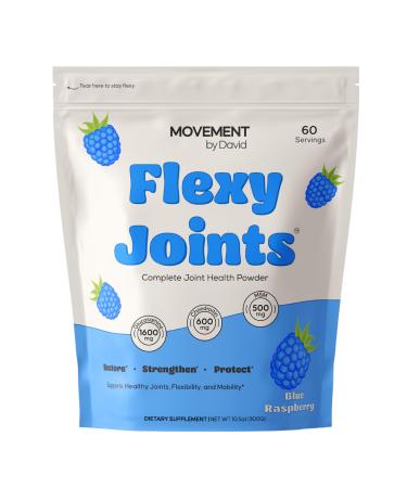 Flexy Joints - Complete Joint Support Powder - Glucosamine. Chondroitin MSM Boswellia D3 K2 - Supports Mobility Inflammation Relief & Joint Comfort - Blue Raspberry | 60 Servings