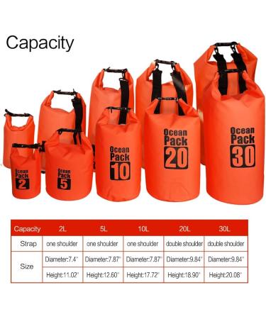 Orange 5L Waterproof Dry Sack for Boating, Kayaking, Hiking - Bear Outdoor Bag for Snowboarding, Camping, Rafting, Fishing & Backpacking - Buy Online on GoSupps.com