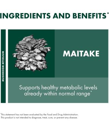 Host Defense Maitake Capsules - Immune & Cellular Health Support Supplement - Dietary Herbal Supplement with Maitake Mushroom & Mushroom Mycelium - 60 Capsules (30 Servings)* - Buy Online on GoSupps.com
