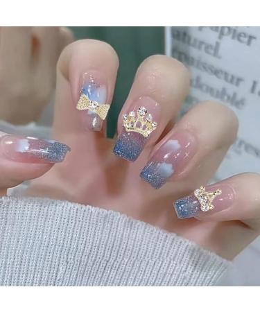 40Pcs 3D Alloy Nail Rhinestones Diamond Crown and Bowknot Charms - Luxury Gold Nail Jewelry Decorations for Women and Girls - DIY Nail Design - Buy Online on GoSupps.com