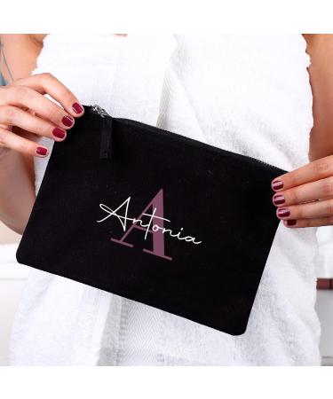 Herz & Heim Personalized Cosmetic Bag with Initial & Name - Large Size | Custom Makeup Organizer - Buy Online on GoSupps.com