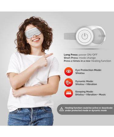 ESINO Eye Massager with Heat | 3D Shiatsu & Vibration | Rechargeable Eye Strain Relief | Ideal Thanksgiving Gifts for Men & Women - Buy Online on GoSupps.com