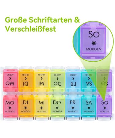 Buy Mericargo 7-Day Pill Organizer - Dual Compartment Weekly Medication Box Multicolored | International Shipping - Buy Online on GoSupps.com