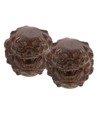 PopetPop Massageball 2 pieces of wooden massage balls Baoding balls made of wood walnut form Chinese health exercise Stress balls Hand self-massage trigger points Roller-gadgets