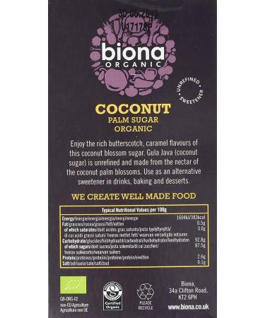 NIL Biona Organic Coconut Palm Sugar 500 g. 500g - Buy Online on GoSupps.com