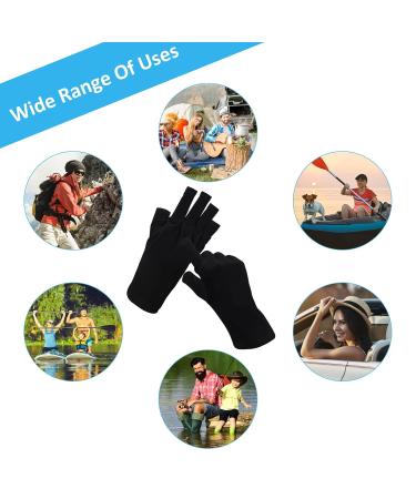 Buy Tiesome UV Protective Gloves for Gel Nail Lamps - UPF50+ Fingerless Gloves for Manicure UV Protection | Black - Buy Online on GoSupps.com
