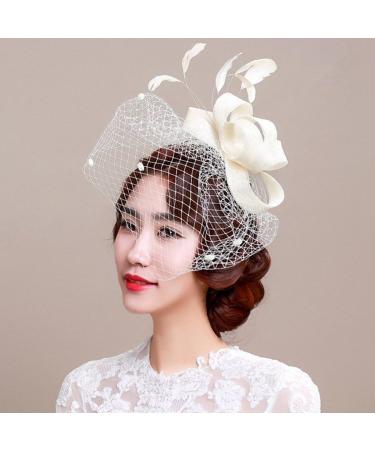 Shop FakeFace Fascinator Hats - Elegant Spring Flower Hair Clips & Accessories for Tea Parties Weddings and Church Events - Beige Women's Headgear - Buy Online on GoSupps.com