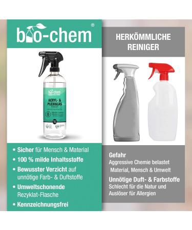 Bio-Chem Acrylic & Plexiglass Cleaner - 750ml Spray & Microfiber Cloth | Gentle Glass Cleaning for Windows - Buy Online on GoSupps.com